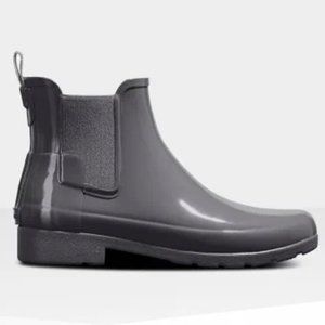 Hunter Women's Gloss Slim Fit Chelsea Boot Grey